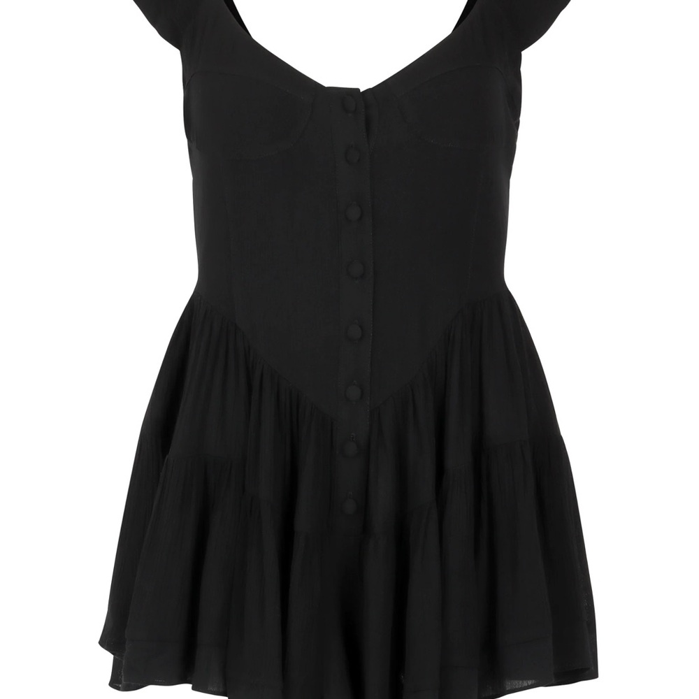 Vanessa Mooney Elisabeth Romper Dress in Black - Picture 3 of 9
